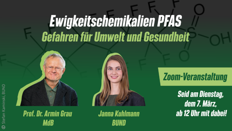Veranstaltung zu Ewigkeitschemikalien PFAS mit Janna Kuhlmann (BUND) am 07.03. um 12 Uhr