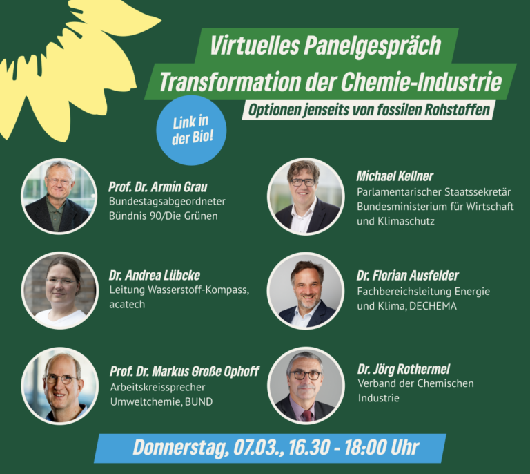 Aufzeichnung Webinar „Transformation der Chemie-Industrie – Optionen jenseits von fossilen Rohstoffen“