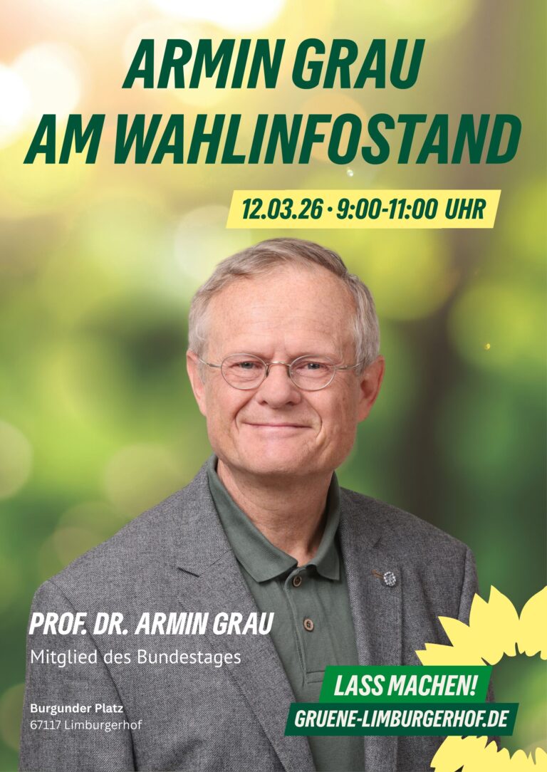 Wahlinfostand des OV Limburgerhof mit Prof. Dr. Armin Grau